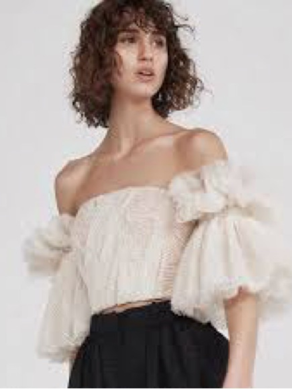 Muse Blush Puff Sleeve Tube Top